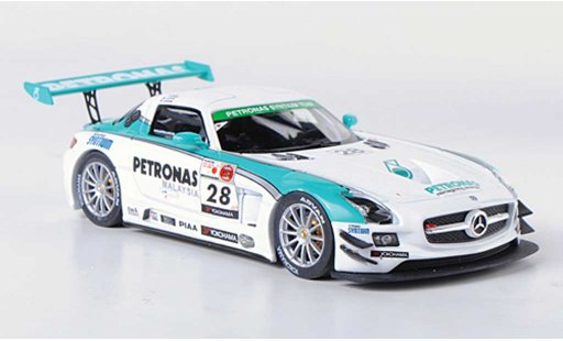 Mercedes SLS GT3 1/43 Ebbro AMG No.28 Petronas Syntium M.Moh / T.Kataoka / J.Lester / R.Ritchie 12h Merdeka 2011 coche miniatura