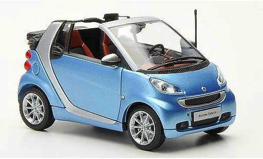 Smart ForTwo Cabrio 1/43 Minichamps Descapotable azul/gris 2010 coche miniatura