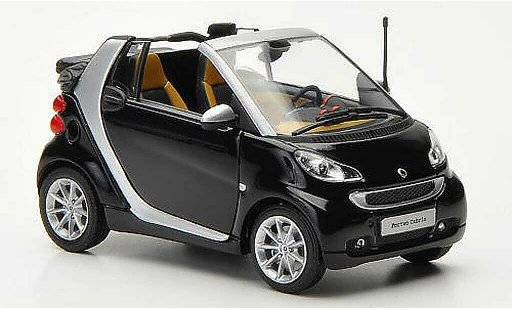 Smart ForTwo Cabrio 1/43 Minichamps Descapotable negro/gris 2010 coche miniatura