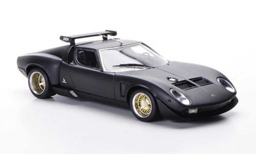 Lamborghini Miura Jota 1/43 FrontiArt SVR mate negro 1972 coche miniatura