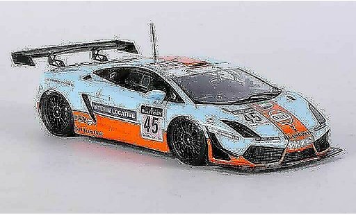 Lamborghini Gallardo LP600-4 1/43 Fujimi GT3 No.45 Gulf Racing A.Barles i /F.Fatien / K.A.Azhari / F.Giroix 24h Spa 2011 coche miniatura