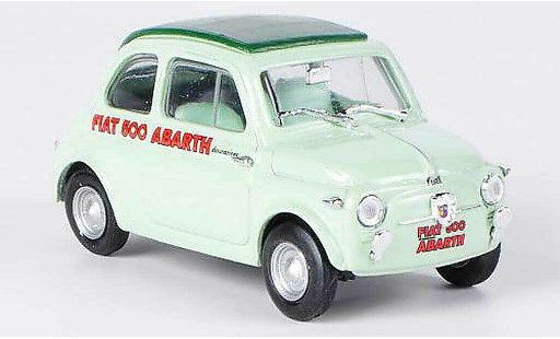 Fiat 500 Abarth 1/43 Brumm verde/verde techo plegable geschlosssen 1958 coche miniatura