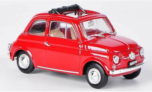 Fiat 500 F 1/43 Brumm rojo techo plegable geoffnet 1965 coche miniatura