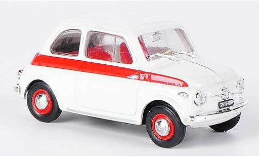 Fiat 500 Sport 1/43 Brumm blanco/rojo 1958 coche miniatura
