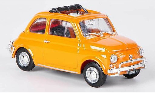 Fiat 500 L 1/43 Brumm naranja abiertoes techo plegable 1968 coche miniatura