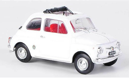 Fiat 595 Abarth 1/43 Brumm SS blanco abiertoes techo plegable 1965 coche miniatura