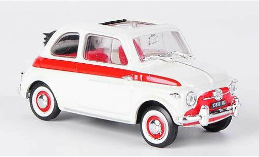 Fiat 500 Sport 1/43 Brumm zagato blanco/rojo abiertoes techo plegable 1957 coche miniatura