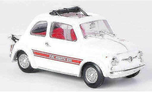 Fiat 695 Abarth SS 1/43 Brumm Assetto Corse blanco/rojo abiertoes techo plegable 1968 coche miniatura