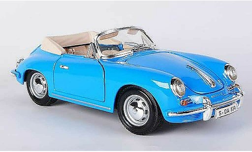 Porsche 356 1961 1/18 Burago B Descapotable azul coche miniatura