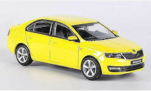 Skoda Rapid Base 1/43 Abrex amarillo 2012 coche miniatura
