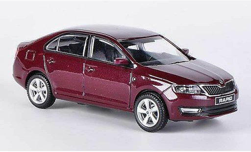 Skoda Rapid Base 1/43 Abrex rojo 2012 coche miniatura