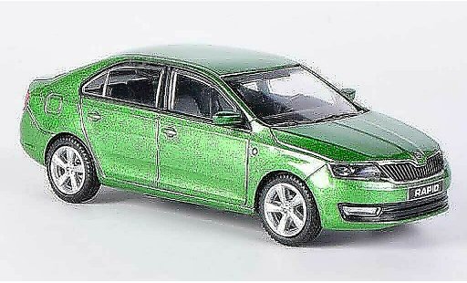 Skoda Rapid Base 1/43 Abrex verde 2012 coche miniatura