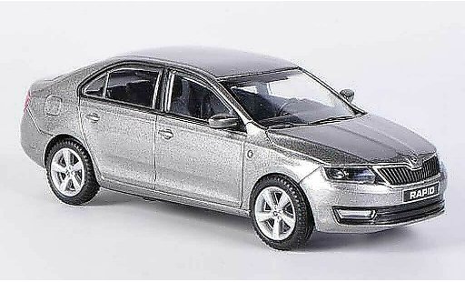 Skoda Rapid Base 1/43 Abrex gris 2012 coche miniatura
