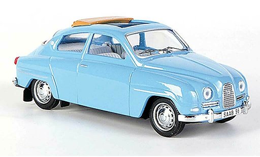 Saab 96 Base 1/43 Skandinavisk azul geoffnetes techo plegable 10 coche miniatura