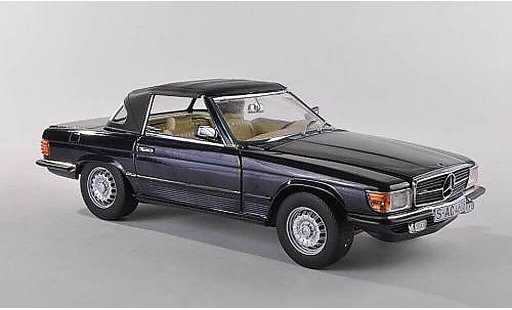 Mercedes 350 Base 1/18 Sun Star (R107) negro-azul ferme 1977 coche miniatura