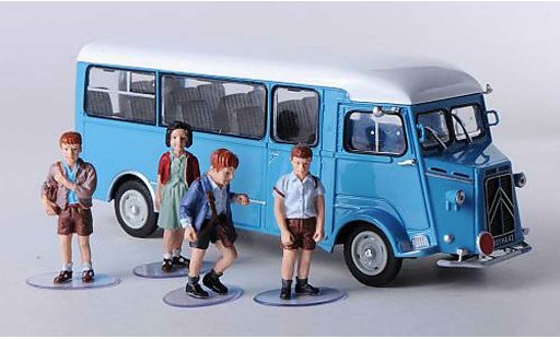 Citroen Type H Fourgonnette 1/43 Eligor Schulbus azul/blanco con 4 Figuren coche miniatura
