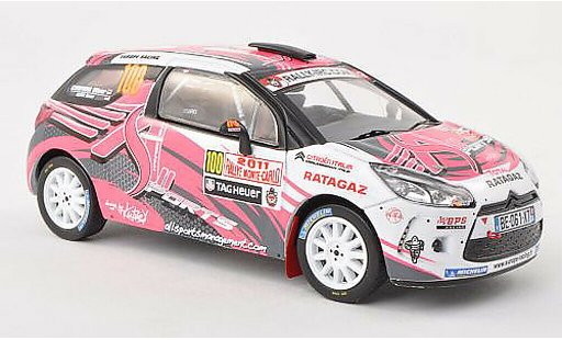 DS Automobiles DS3 R3 1/43 IXO No.100 Europe Racing Rally Monte Carlo 2011 D.Elena/O.Campana coche miniatura