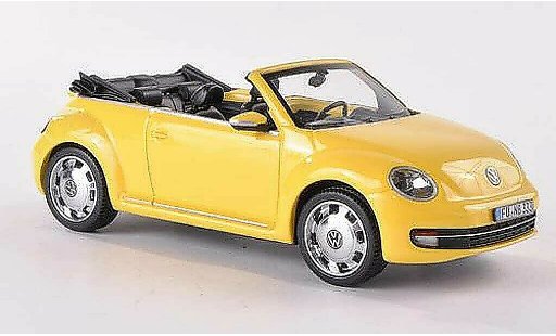 Volkswagen Beetle Cabriolet 1/43 Schuco Descapotable amarillo 2012 coche miniatura