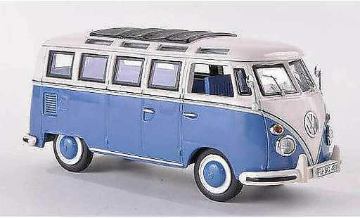 Volkswagen T1 Base 1/43 Schuco Samba azul/blanco coche miniatura