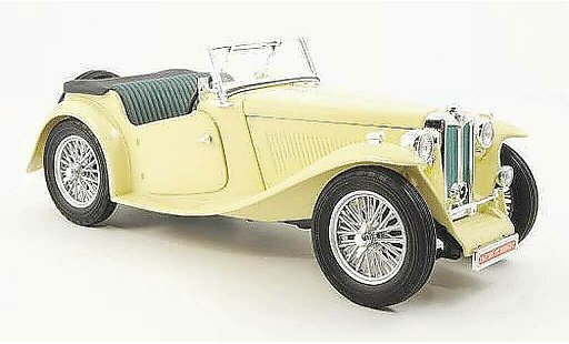 MG TC Base 1/18 Yat Ming Midget beige RHD 1947 coche miniatura