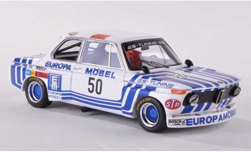 Bmw 2002 tii 1/43 Spark No.50 Europe Meubles DRM Hockenheim 1974 J.Obermoser coche miniatura