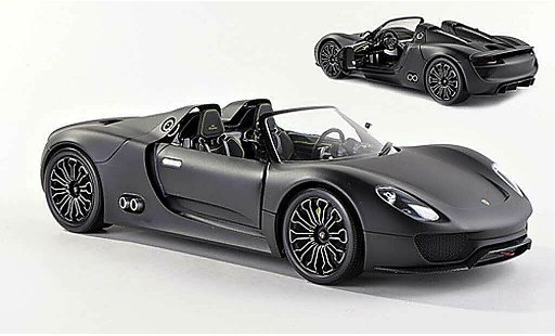 Porsche 918 2010 1/43 Minichamps Spyder mat-negro coche miniatura