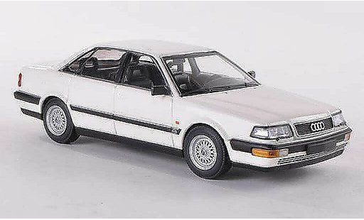 Audi V8 berline 1/43 Minichamps blanco 1988 coche miniatura