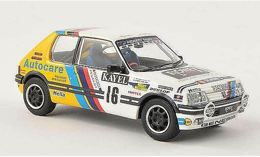 Peugeot 205 GTI 1/43 Vanguards 1.9 No.16 Kayel Graphics Rally Wales 1991 R.Burns/R.Reid coche miniatura