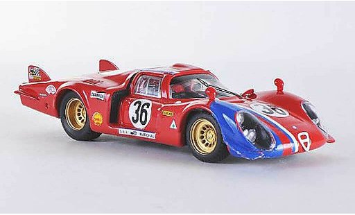 Alfa Romeo 33.2 prototipo 1/43 Best 1969 Le Mans No.36 Pilette/Slotemaker coche miniatura