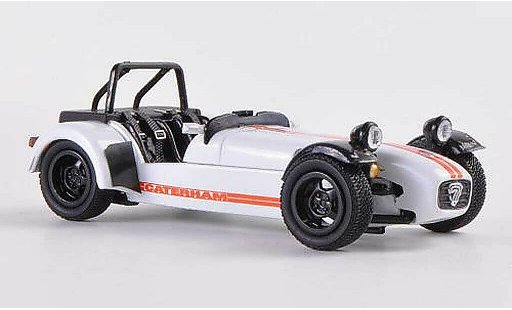 Caterham Super Seven JPE 1/43 Kyosho blanco/naranja coche miniatura