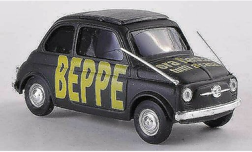 Fiat 500 B 1/43 Brumm BEBBE ora basta tutti a casa negro coche miniatura