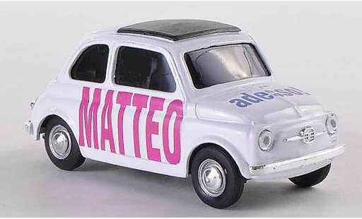 Fiat 500 B 1/43 Brumm MATTEO adesso blanco coche miniatura