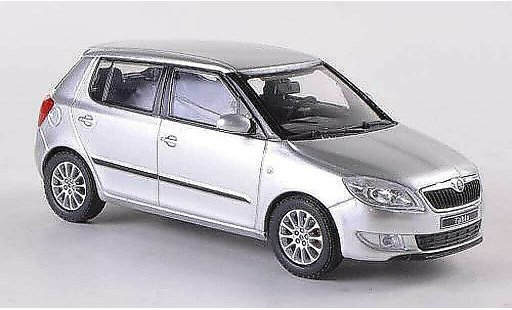 Skoda Fabia II 1/43 Abrex gris Facelift 2010 coche miniatura