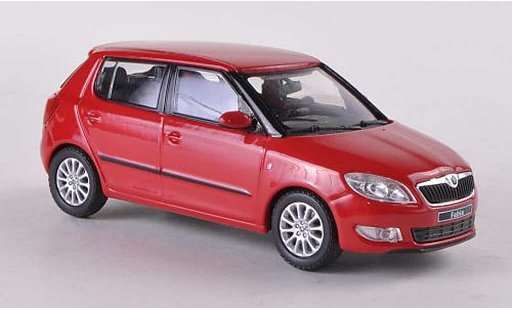 Skoda Fabia II 1/43 Abrex rojo Facelift 2010 coche miniatura