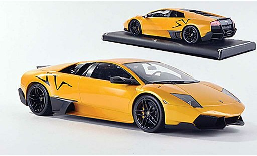 Lamborghini Murcielago LP670 1/18 MR Collection SV Fixed Wing amarillo/mate negro coche miniatura