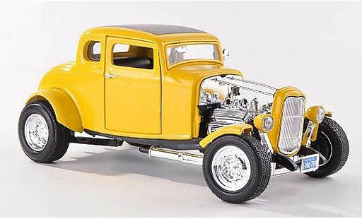 Ford 1932 Hot Rod 1/18 Motormax amarillo coche miniatura
