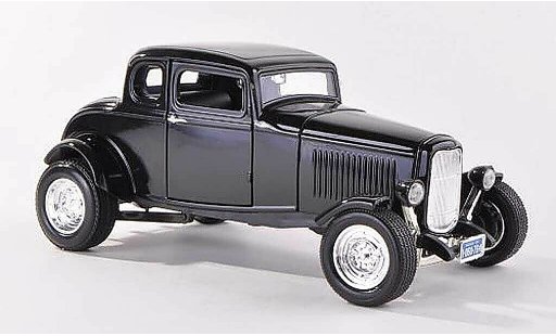 Ford 1932 Five Window Coupe 1/18 Motormax negro coche miniatura