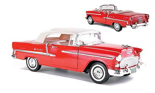 Chevrolet Bel Air Convertible 1/18 Motormax 1955 rojo coche miniatura