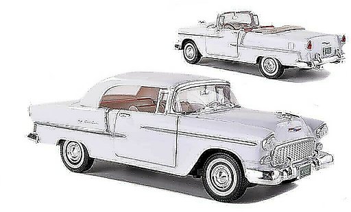 Chevrolet Bel Air Convertible 1/18 Motormax 1955 blanco coche miniatura