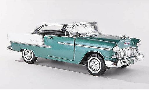 Chevrolet Bel Air Coupe 1/18 Motormax 1955 Hardtop verde/blanco coche miniatura