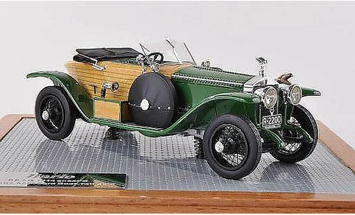 Rolls Royce Schapiro Base 1/43 Ilario Schebera Boat-Tail Skiff vert/optique de bois 1914 coche miniatura