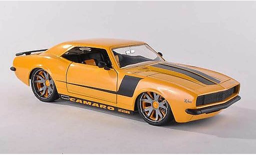 Chevrolet Camaro Z28 1/18 Jada Toys amarillo avec negroem rayas 1968 coche miniatura