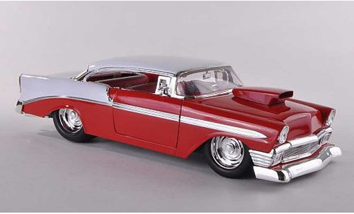Chevrolet Bel Air Coupe 1/18 Jada Toys 1956 Hardtop rojo/blanco coche miniatura