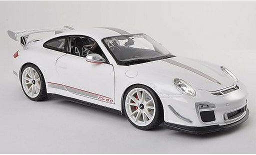 Porsche 911 GT3 RS 1/18 Burago 2011 4.0 blanco/gris coche miniatura