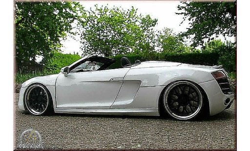 Audi R8 spyder 1/18 Kyosho blanco V10 jantes 21 pouces rabaissee coche miniatura