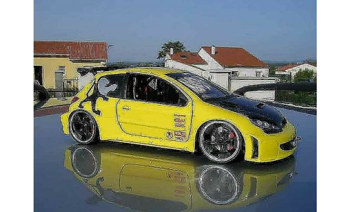 Peugeot 206 WRC 1/18 Solido tuning amarillo coche miniatura
