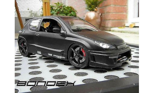 Peugeot 206 RC 1/18 Norev parotech 3 portes negro coche miniatura