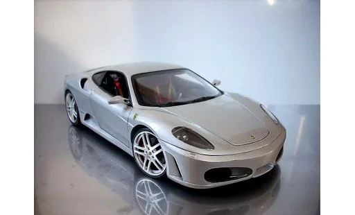 Ferrari F430 Coupe 1/18 Hot Wheels gris coche miniatura