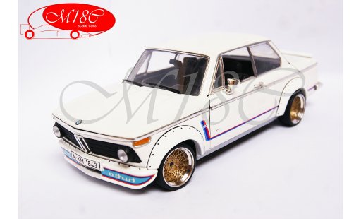 Bmw 2002 Turbo 1/18 Anson blanco jantes bbs nid d'abeille coche miniatura