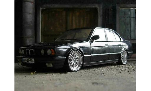 Bmw 535 tuning 1/18 Minichamps 1988 i negro jantes bbs bords larges coche miniatura